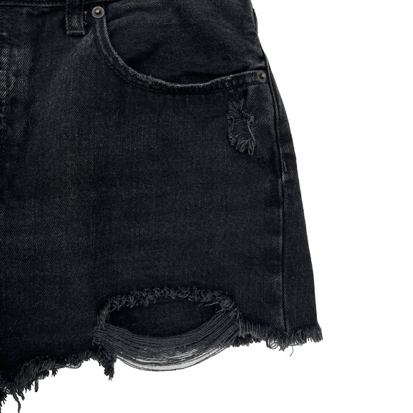 Free People We The Free Sofia Jean Shorts Sz 31 Black 2" Distressed Denim - Picture 8 of 11